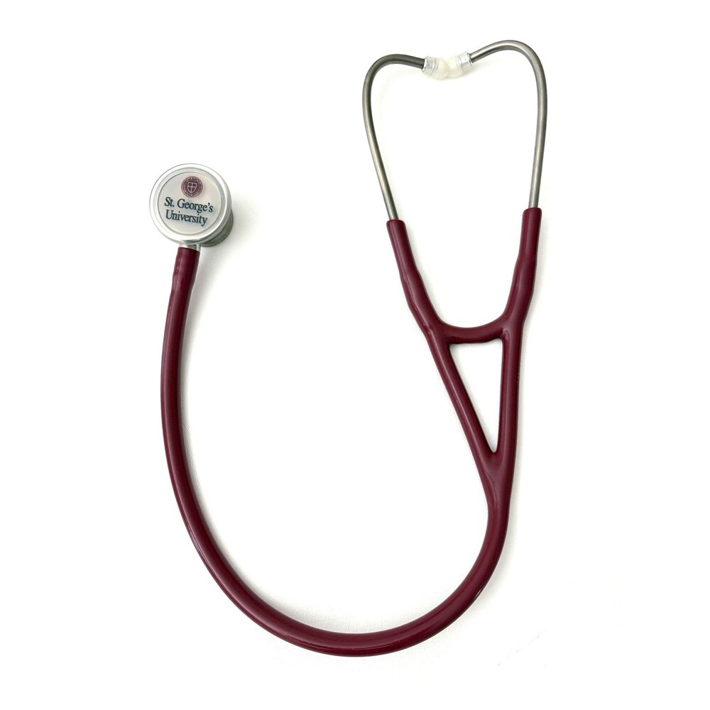 MDF Stethoscope Titanium St. George's University model #490CC-002 in Burgundy